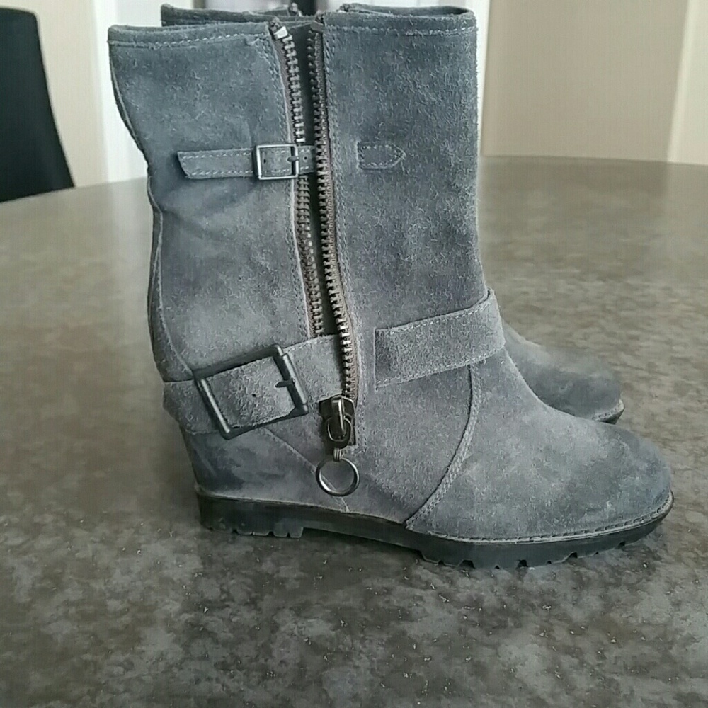 Ash Gray Suede Booties 7.5, never worn by me.